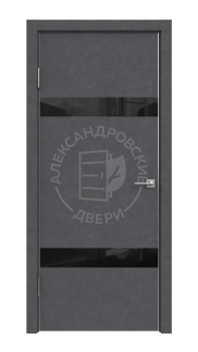 Межкомнатная дверь ALUM 6 (Бетон темный, Лакобель черный)